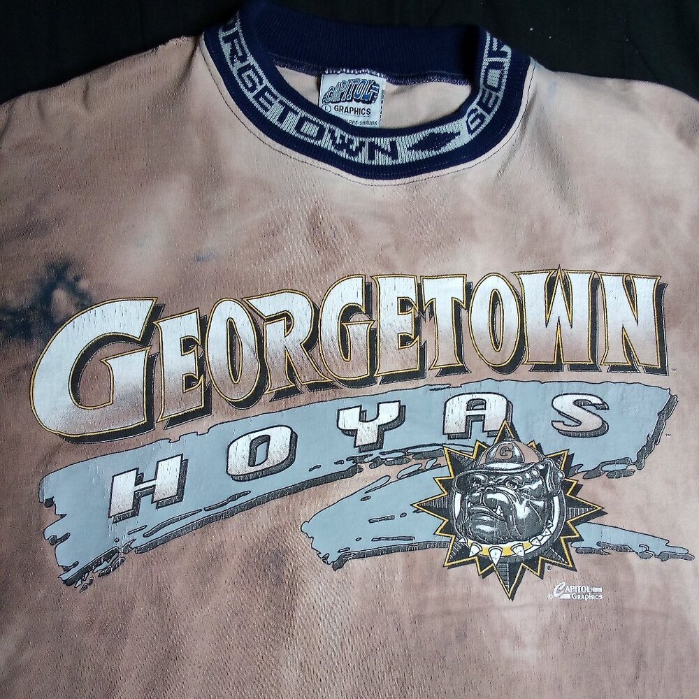 Vintage 90s Georgetown Hoyas Reverse Dye T-Shirt